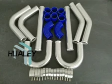 2.5" Aluminum Universal Intercooler Turbo Piping Pipe Kit+Hose+Clamps 63mm