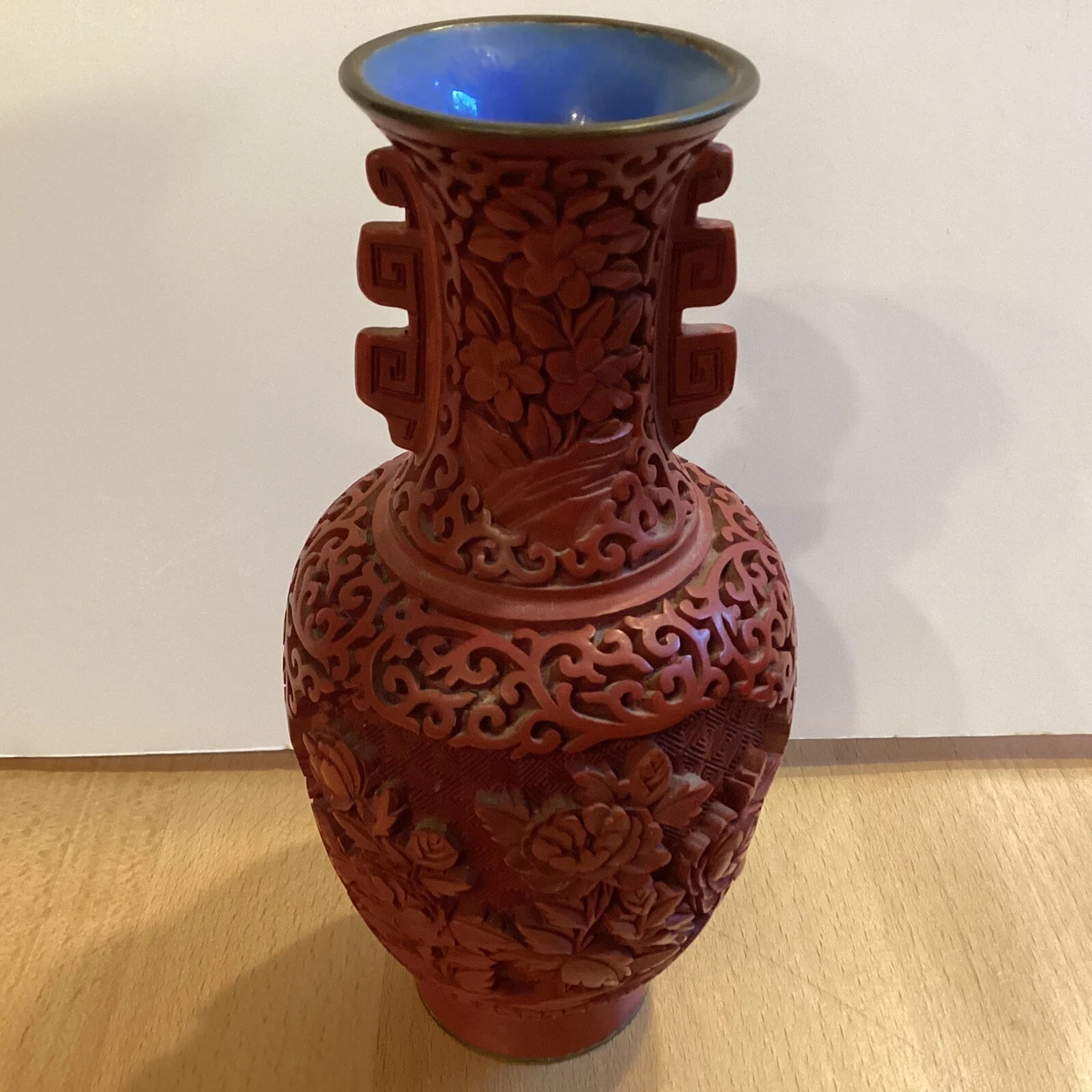 红色黄铜主中国古董花瓶| eBay