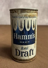 Hamm’s Real Draft Beer Can 12 oz Pull Tab 1960s From The Land Of Sky Blue Waters