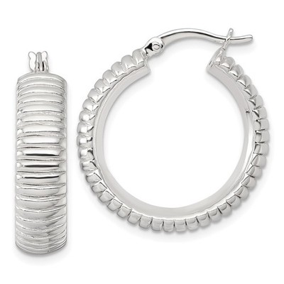 925 Sterlingsilber 7 mm dicke kleine klassische Creolen 1,0 cm