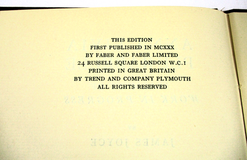 1st "Anna Livia Plurabelle: Fragment of Work in Progress" James Joyce 1930 Faber - Picture 4 of 7