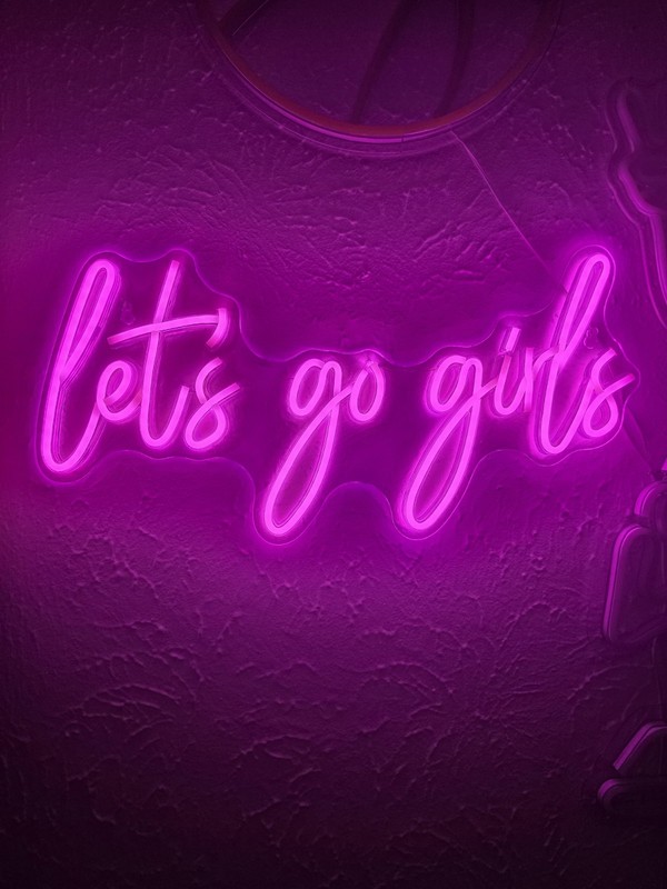 Bright Pink "Let's Go Girls" LED Neon Sign Wall Art Neon Lights 