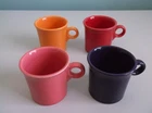 Fiesta Set 4 Colors Fiestaware Coffee Mugs - Red Orange Pink Purple