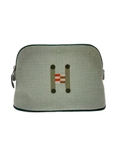 HERMES Pouch Bolide Crazy H Corduroy Green Used