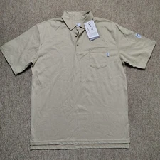 TYNDALE FR Pocket Polo Shirt Men XL Brown Short Sleeve Flame Resistant Workwear