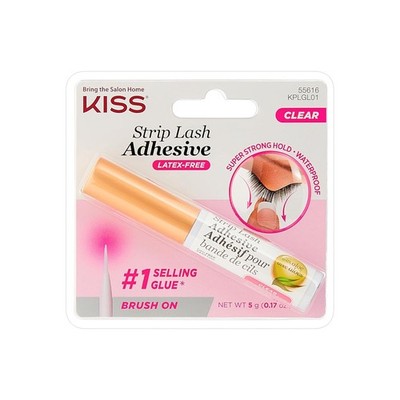 Kiss Lash Adhesive, Lash Glue, 24hr Strip Eyelash Adhesive, Clear, Includes Lash