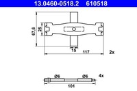 ZubehöRsatz Scheibenbremsbelag Ate 13.0460-0518.2 FüR Audi A6 C7 4G2 4GC Avant