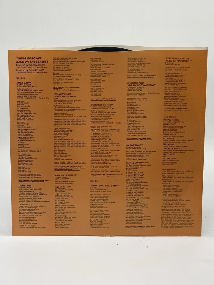 TOWER OF POWER BACK ON THE STREETS 12" LP VG+ VINYL RECORD PROMO COLUMBIA 1979 - Image 3 of 4