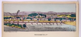 1860s CIVIL WAR ILLUSTRATED LETTER SHEET / STATIONERY HARRISBURG PENNSYLVANIA