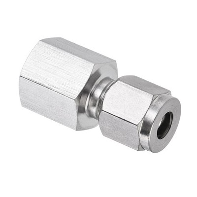 Compression Tubes Fitting (Silver, G1/4 Female Thread x 1/4-Inch Tubes OD)