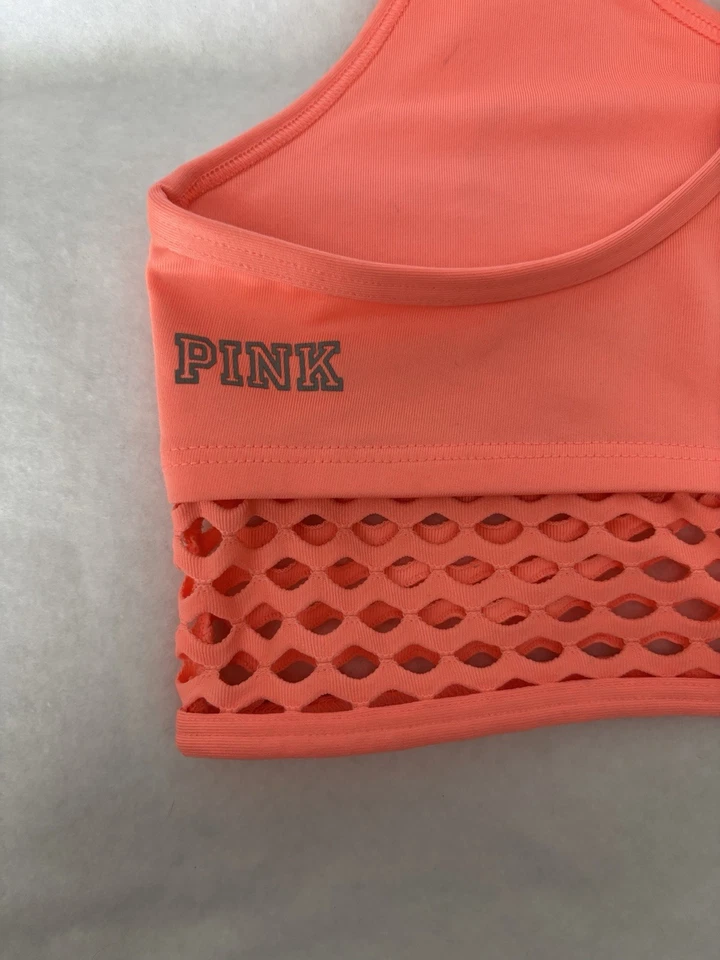 VICTORIAS SECRET PINK ULTIMATE LIGHTLY LINED SPORTS BRA SUPPORT Coral Medium M - Image 3 of 4