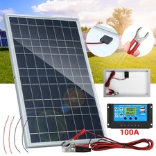 30W Solar Battery Trickle Charger Maintainer Portable Waterproof Solar Panel Kit