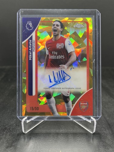 2025-26 Topps Chrome Sapphire Premier League Mikel Arteta Auto Gold 15/50 #CA-MA