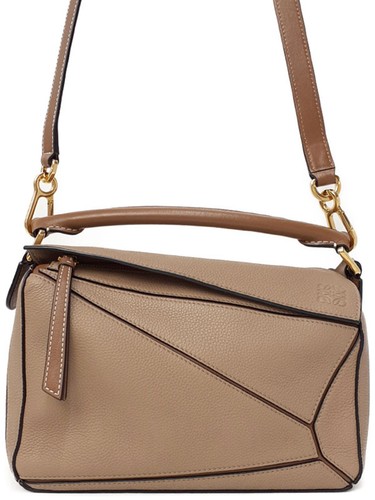 Loewe Puzzle Bag Small 32212KBS21 Leather Sand 2Way Shoulder Bag