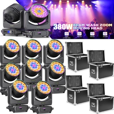 19x20W Moving Head Light W/Strip LED RGBW Beam Effect Stage DMX DJ Club KTV