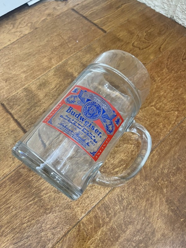 Vintage Budweiser Extra Large 40 Ounce Glass Mug 