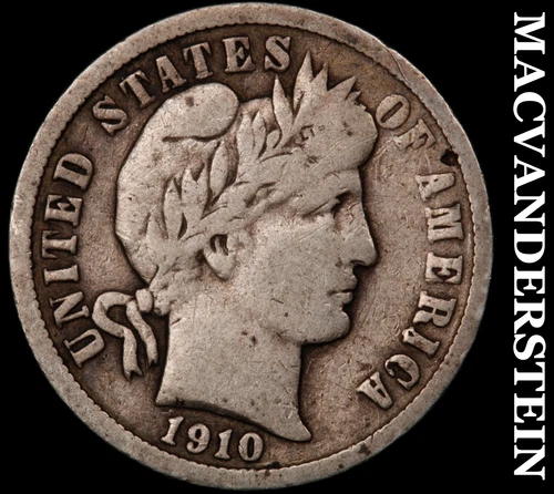 1910-D Barber Dime- Silver- Fine Better Date No Reserve #J808