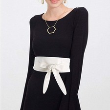 Women Waist Wide Dress Belt Tie Corset Bow Ladies Soft Faux Leather Wrap Around
