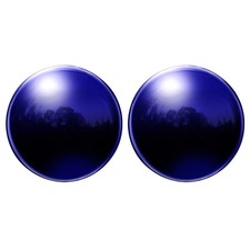 2 Pcs Gazing Ball 3 Inch 76mm Stainless Steel Gazing Mirror Ball, Deep Blue
