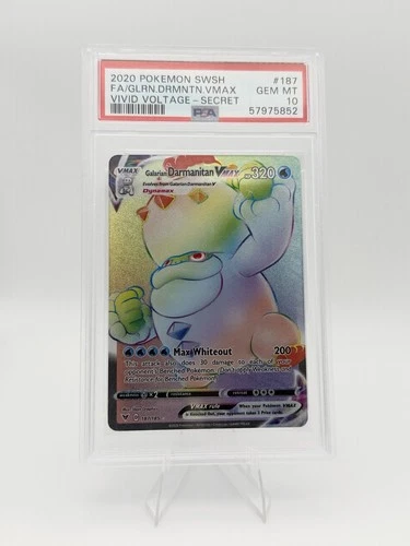Galarian Darmanitan VMAX 2020 Pokemon Vivid Voltage PSA 10 #187