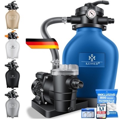 KESSER  Sandfilteranlage Pumpe & 800g Filterbälle Sandfilter Pool Filter Anlage