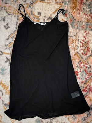 Veronica Beard Black V-Neck Slip Gown Womens Size S Sheer 91% Silk Bed