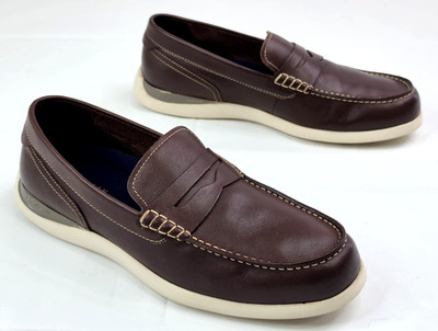 Cole Haan Grand Atlantic Penny Loafers Men's 11.5 Brown Leather Moc Toe Shoes