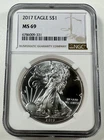 2017 $1 American Eagle NGC MS69 1 oz .999 Silver Coin
