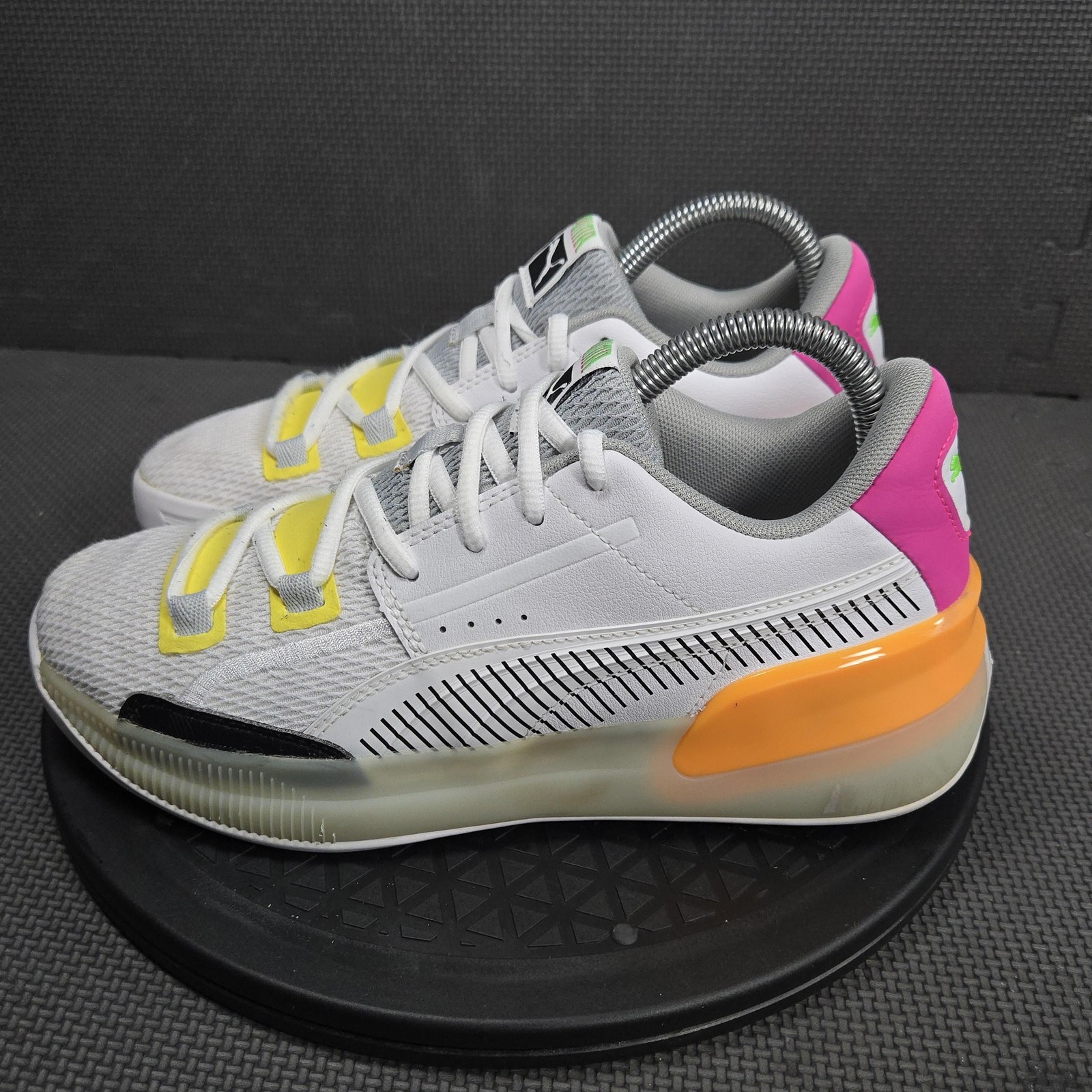 PUMA Shoes Kids Size 6 White Multicolor Low Top Basketball Sneakers 194165-01 thumbnail 3