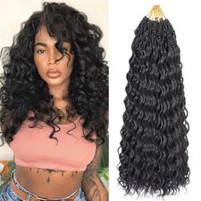 18 Inch Ocean Wave Crochet Hair 8 Packs - Synthetic Pre-Looped Deep Wavy Curl...