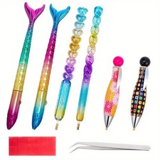 1set Painting Kit 6 Pieces 5D Painting Tools Point Drill 50 pcs 0.7x0.7 Inch