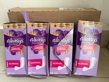 Image of 4 x  24 - Always Dailies Normal Protect Panty 24 Liners || Pack 4 BOX is damaged
