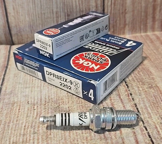 4x NGK Iridium IX Spark Plug Nickel Core Tip Taper Cut 0.036in DPR8EIX-9. NEW