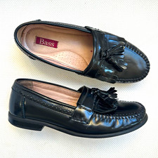 G.H. Bass Men's 8.5 Grammer Kiltie Tassel Loafers Weejuns Black Leather Moc Toe