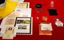 POPE LEO XIV Blessed ROSARY, Holy Vatican WATER, COA w/Photo FREE SHIP - CHARITY