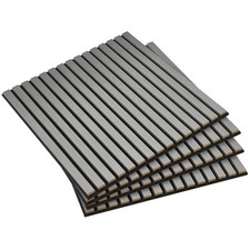 4 Pack Acoustic Wall Panels, 24" x 24" Wood Wall Panels, Gray