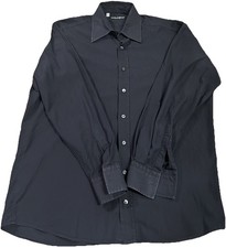 DOLCE & GABBANA Mens Button Up Dress Shirt Size Medium Black Italy 15 1/2 - 39