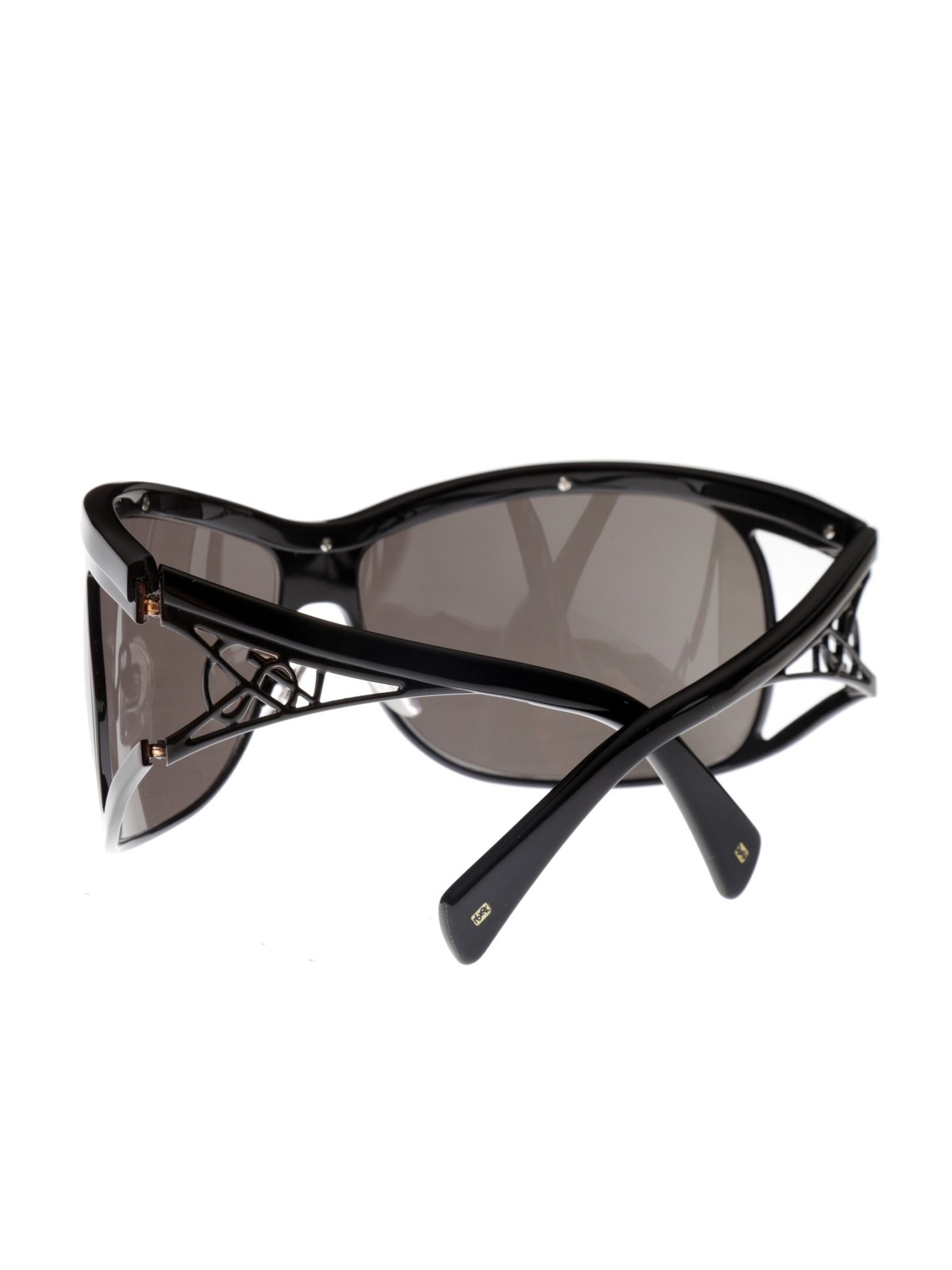 Occhiali da sole Yves Saint Laurent '00s avvolgenti neri ORIGINALI NUOVI