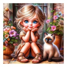 Domnpes Little Cat Diamond Art Kits for Adults, 5D Multicolored