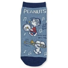 Peanuts Snoopy Kids Socks Schroeder Drums Music Cotton Blend Elastic 20-24cm JP
