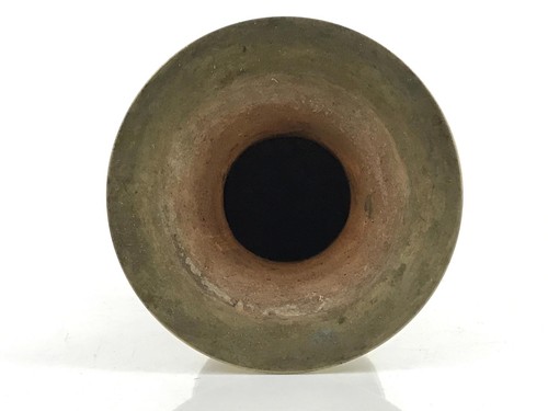 Japanese Buddhist Altar Fitting Metal Flower Vase Vtg Small Hanatate Gold BA330 - Picture 6 of 8