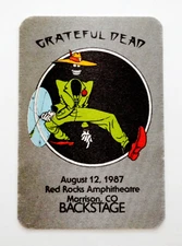 Grateful Dead Backstage Pass Colorado Red Rocks CO 8/12/87 8/12/1987 Shakedown