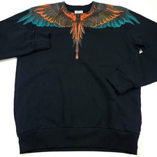  510 Marcelo Burlon Icon Wings Crewneck Sweatshirt in Black Mens Size Medium