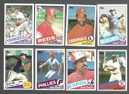 75 x 1985 TOPPS LOT G NOLAN RYAN MIKE SCHMIDT PETE ROSE ANDRE DAWSON ...