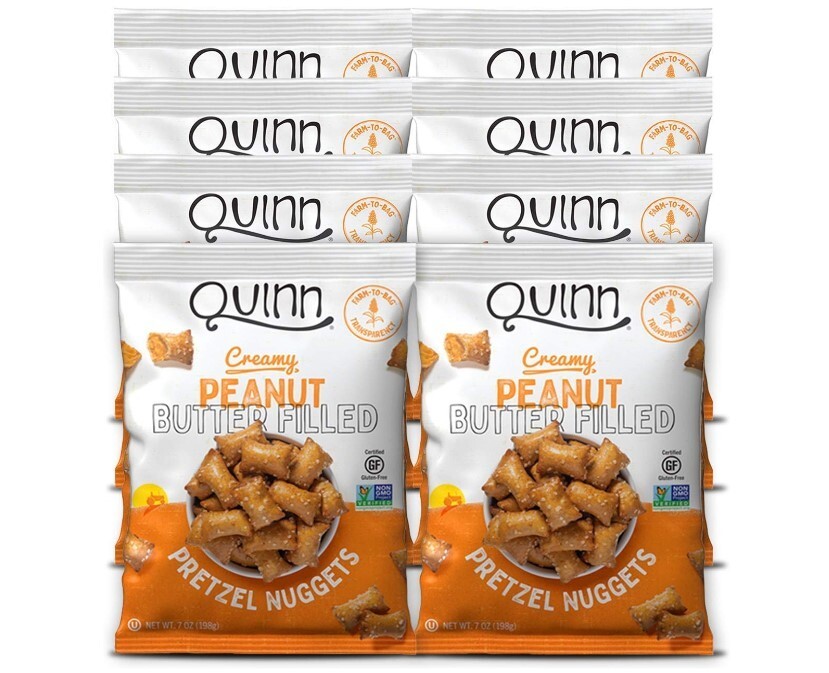 Quinn Peanut Butter Filled Pretzel Nuggets, Gluten Free, 7 oz Bag (8