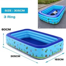 305cm Rectangular Family Swimming Pool Indoor Outdoor kids adults easy pack