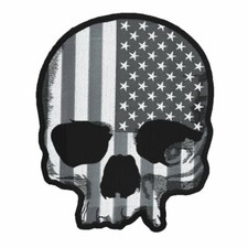 Lethal Threat USA Skull American Flag Stars Motorcycle Biker Large Patch LT30183