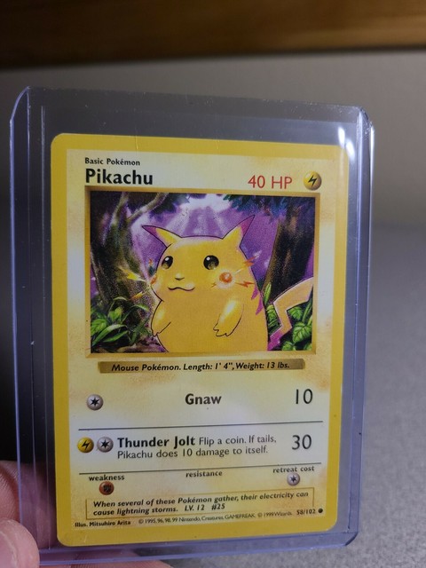 1995 Pikachu Gnaw Pokemon Card 58 102 Rare Great Condition EBay