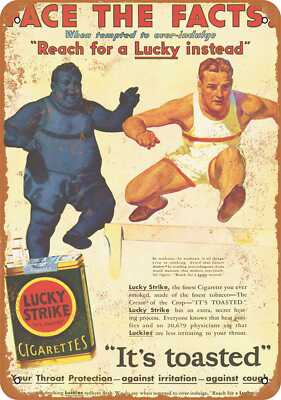 METAL SIGN - Lose Weight With Lucky Strike Cigarettes - Vintage Look Re