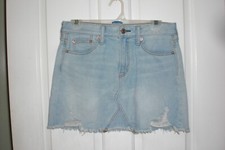 Awesome American Eagle Faded Blue Jean Mini Skirt Size 4